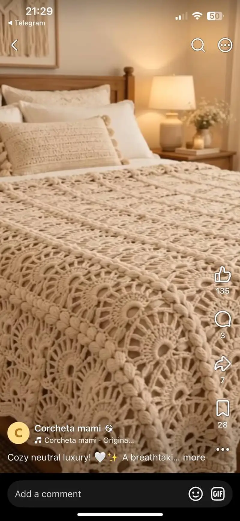 Free crochet pattern: Cream Luxury Bedspread Pattern - Intermediate level tutorial