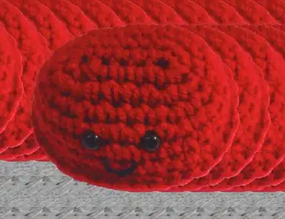 Crab Memory Game Amigurumi Pattern step 2 - assembly progress