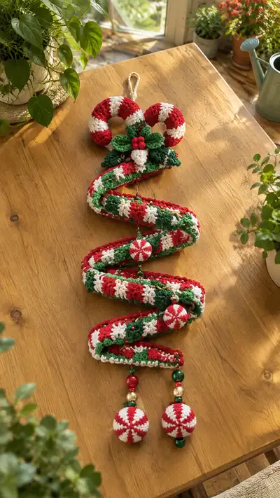 Spiral Candy Cones Garland Pattern step 1 - construction progress