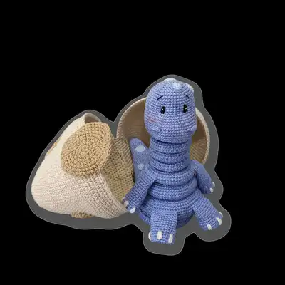 Baby Dino Amigurumi Pattern step 1 - construction progress