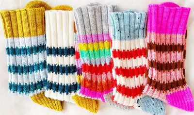 The Slip Rib Socks Pattern step 2 - assembly progress