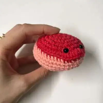 Cactus frog with removeable pot Amigurumi Pattern step 2 - assembly progress