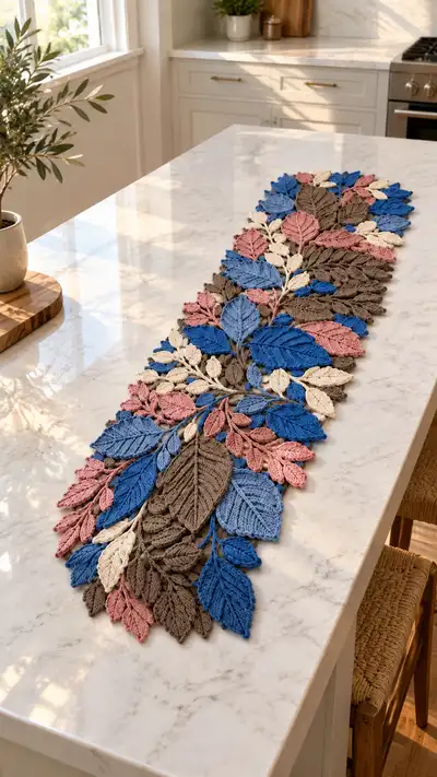 Leaf Cascade Table Runner Pattern step 1 - construction progress
