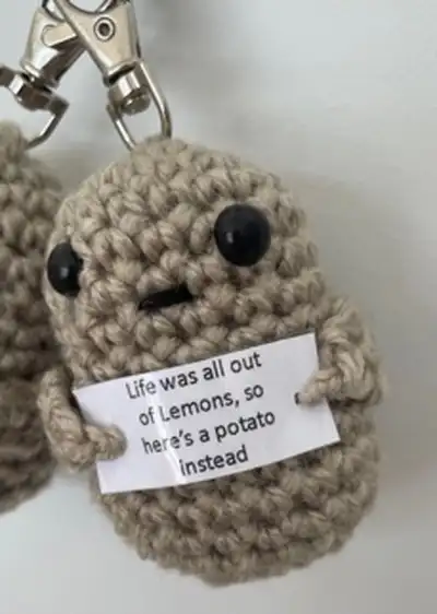 Positive Potato Amigurumi Pattern step 4 - final assembly and finishing