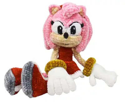 Pink Rascal Amigurumi Pattern step 2 - assembly progress