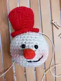 Crochet Snowman Ornaments Amigurumi Pattern step 1 - construction progress