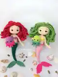 Mermaid and Jellyfish Amigurumi Pattern step 1 - construction progress