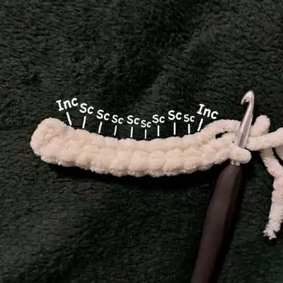 Top Hat Teddy Amigurumi Pattern step 2 - assembly progress
