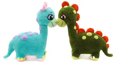 Dino Family Amigurumi Pattern step 2 - assembly progress