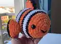 Nemo The Clown Fish Amigurumi Pattern step 1 - construction progress