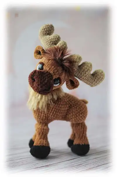 Ostin the Reindeer Amigurumi Pattern step 1 - construction progress