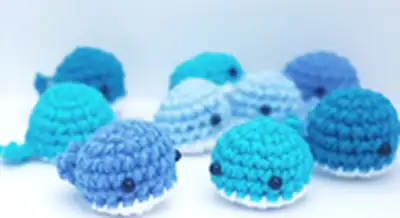 Mini Whale Amigurumi Pattern step 1 - construction progress