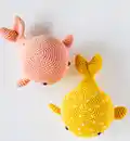 Wallace and Wanda Whales Amigurumi Pattern step 2 - assembly progress