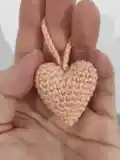 Heart Keychain Amigurumi Pattern step 1 - construction progress