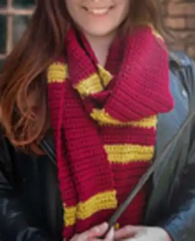 Hogwarts House Scarf Pattern step 1 - construction progress