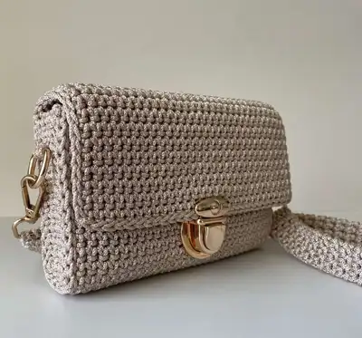 Mini Crossbody Bag Pattern step 2 - assembly progress