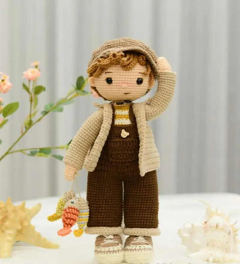 Free Intermediate crochet pattern: Tommy The Fisher Amigurumi Pattern - Easy to follow tutorial