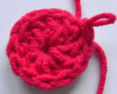 Strawberry purse Pattern step 2 - assembly progress