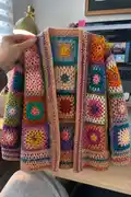 Colorburst Granny Square Cardigan Pattern step 1 - construction progress