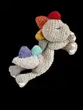 Sleepy Snuggle-saurus Rag Doll Amigurumi Pattern step 1 - construction progress