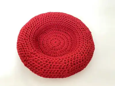 Easy Doughnut-Shaped Pet Bed Pattern step 1 - construction progress