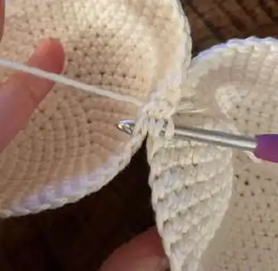 Tooth Fairy Amigurumi Pattern step 2 - assembly progress