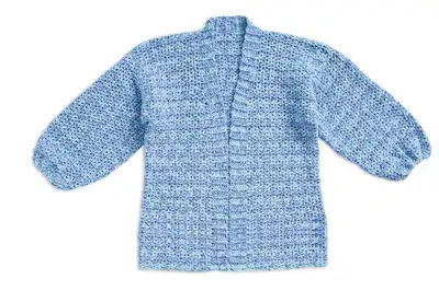 Ocean Mix Relaxed Crochet Cardigan Pattern step 4 - final assembly and finishing