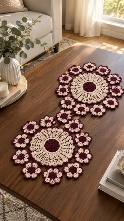 Vintage Floral Table Runner Pattern step 1 - construction progress