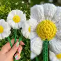 Daisy and Carnation Flower Crochet Pattern step 3 - details and accessories