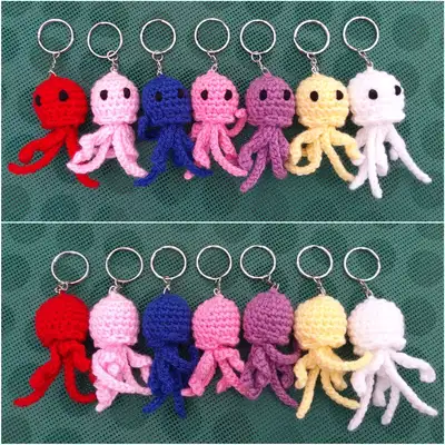 Jellyfish Keychains Amigurumi Pattern step 3 - details and accessories