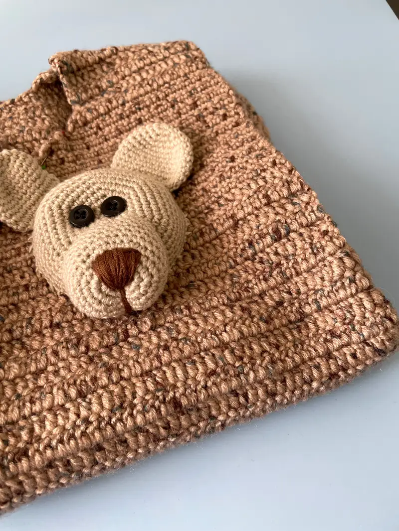 Free Intermediate crochet pattern: Bear Applique Baby Vest Crochet Pattern - Easy to follow tutorial