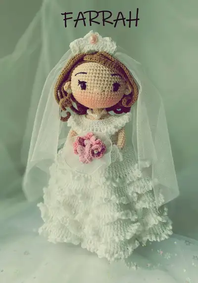 Farrah Doll Amigurumi Pattern step 1 - construction progress