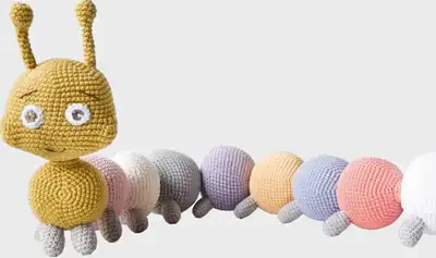 Worm Amigurumi Pattern step 1 - construction progress