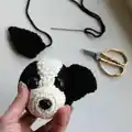 Tip The Border Collie Amigurumi Pattern step 2 - assembly progress