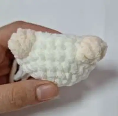 Sheep No Sew Amigurumi Pattern step 3 - details and accessories