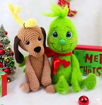 Baby Grinch and Max Amigurumi Pattern step 1 - construction progress
