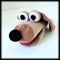 Dog Hand Puppet Amigurumi Pattern step 1 - construction progress