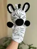 Zebra Hand Puppet Amigurumi Pattern step 1 - construction progress