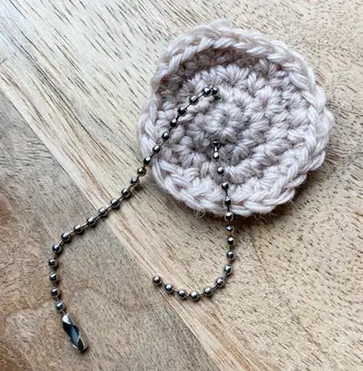 Mushroom Backpack Charm Amigurumi Pattern step 2 - assembly progress