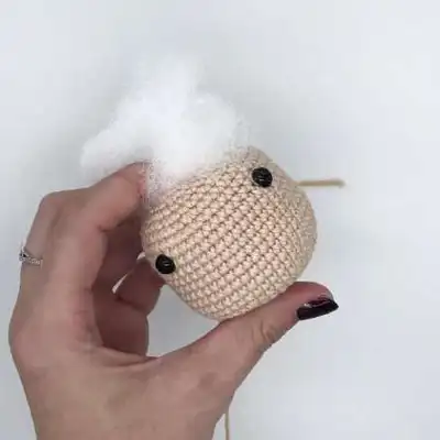 LULU, the mermaid Amigurumi Pattern step 2 - assembly progress