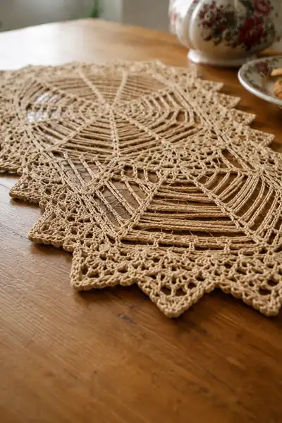 Spider Web Halloween Table Runner Pattern step 2 - assembly progress