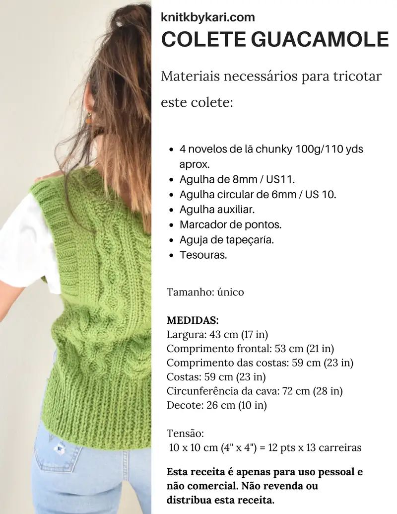 Free Intermediate crochet pattern: Guacamole Vest Pattern - Easy to follow tutorial