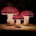 Lighted Mushroom Collection #2 Pattern step 2 - assembly progress