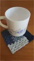 Color Block Square Crochet Coasters Pattern step 2 - assembly progress