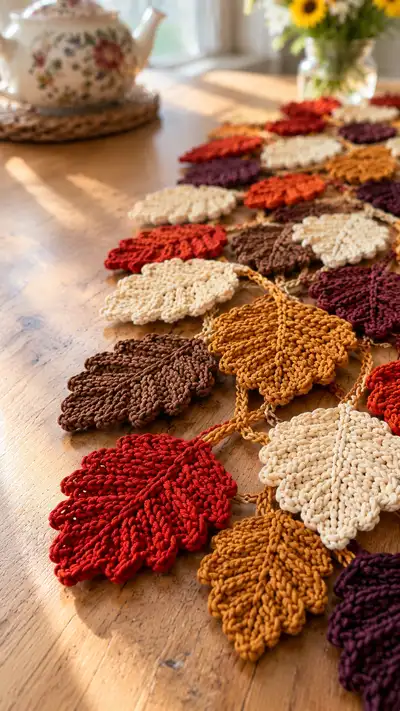 Autumn Leaves Runner Pattern step 2 - assembly progress