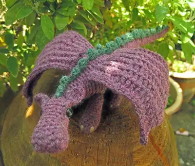 Fierce Little Dragon Amigurumi Pattern step 2 - assembly progress