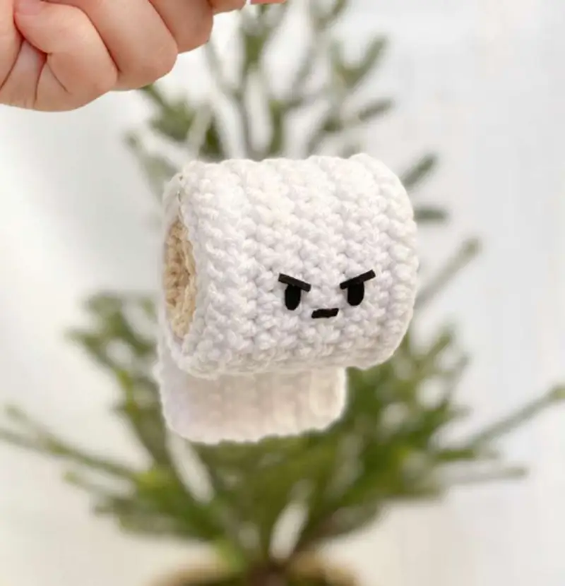 Free Beginner Friendly crochet pattern: Angry Toilet Paper Amigurumi Pattern - Easy to follow tutorial