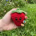 Stanley the Strawberry Amigurumi Pattern step 4 - final assembly and finishing