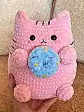 Adorable Cat with Donut Amigurumi Pattern step 1 - construction progress
